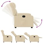 vidaXL Fauteuil inclinable électrique Crème Tissu
