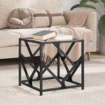 vidaXL Table basse avec dessus en verre transparent 40x40x41 cm acier