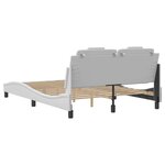 vidaXL Cadre de lit avec lumières LED blanc 140x190 cm similicuir