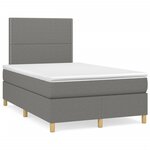 vidaXL Sommier à lattes de lit avec matelas gris foncé 120x190cm tissu