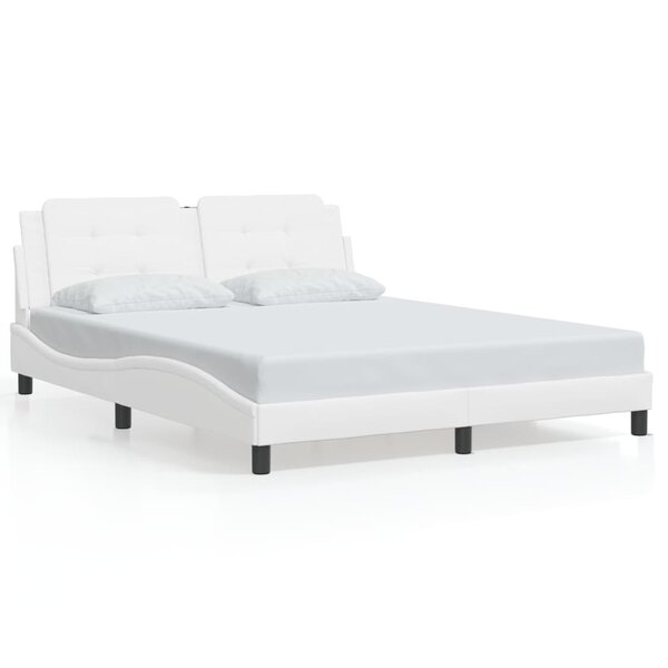vidaXL Cadre de lit sans matelas blanc 160x200 cm similicuir