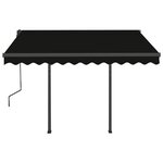 vidaXL Auvent automatique capteur de vent et LED 3x2 5 m Anthracite