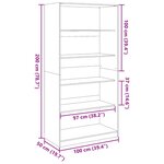 vidaXL Garde-robe vieux bois 100x50x200 cm bois d'ingénierie