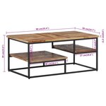 vidaXL Table basse 90x50x39 cm teck de récupération massif