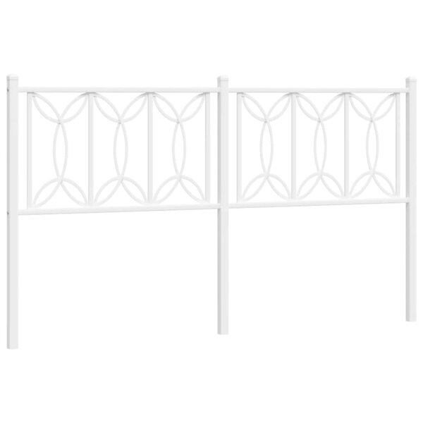 vidaXL Tête de lit métal blanc 150 cm