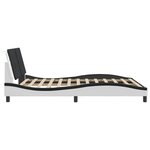 vidaXL Cadre de lit sans matelas blanc et noir 160x200 cm similicuir