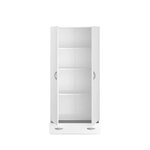 Armoire 2 portes battantes panneaux de particules + 1 tiroir - Décor blanc 78 x 38 x Hauteur 170 cm