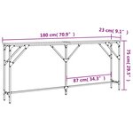 vidaXL Table console sonoma gris 180x23x75 cm bois d'ingénierie