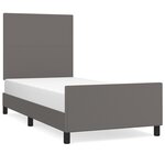 vidaXL Cadre de lit avec tête de lit Gris 100x200 cm Similicuir