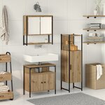 vidaXL Ensemble de meubles de salle de bain en 3 pièces chêne artisanal en bois d'ingénierie
