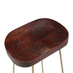 vidaXL Tabourets de bar Gavin lot de 2 bois de manguier massif