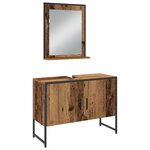vidaXL Set de meubles de salle de bain 3 pièces en bois vieilli et en bois d'ingénierie