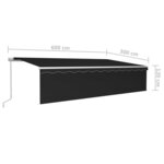 vidaXL Auvent manuel rétractable avec store 6x3 m Anthracite