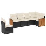 vidaXL Salon de jardin 6 Pièces avec coussins noir résine tressée