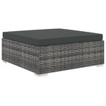 vidaXL Salon de jardin 5 Pièces avec coussins résine tressée gris