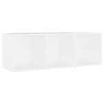 vidaXL Meubles TV 4 Pièces Blanc 107x35x37 cm Aggloméré