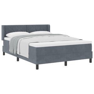 Lit coffre vidaXL avec matelas gris foncé 160x200 cm en velours