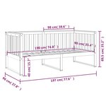 vidaXL Lit de jour sans matelas noir 90x190 cm bois de pin massif