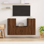 vidaXL Ensemble de meubles TV 3 Pièces Chêne marron Bois d'ingénierie