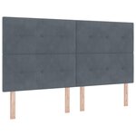vidaXL Lit box spring avec matelas et banc gris foncé 180x200 cm en velours