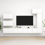 vidaXL Ensemble de meubles TV 8 Pièces Blanc Bois d'ingénierie