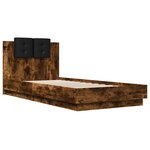 vidaXL Cadre de lit avec tête de lit chêne fumé 90x200 cm