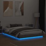 vidaXL Cadre de lit avec LED sans matelas sonoma gris 160x200 cm