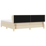 Lit box spring vidaXL avec matelas crème 200x200 cm en tissu