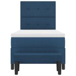vidaXL Lit à ressorts avec matelas et banc bleu 90x200 cm Tissu
