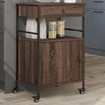 vidaXL Chariot de cuisine chêne marron 56x43x89 5 cm bois d'ingénierie