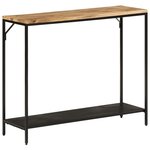 vidaXL Table console 90x30x75 cm bois de manguier massif brut et fer