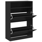 vidaXL Armoire à chaussures 2 tiroirs rabattables noir 80x34x116 cm
