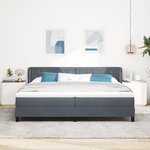 Lit Box Spring vidaXL avec Matelas Gris Foncé 200x200 cm en Velours