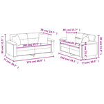 vidaXL Ensemble de canapés 2 Pièces coussins Gris foncé Tissu microfibre