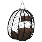 vidaXL Chaise œuf suspendue couleur café en rotin poly sans support