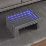 vidaXL Table basse avec LED infini sonoma gris 70x50x30 cm