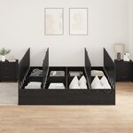 Cadre de lit de rangement vidaXL Noir Chêne 200x200 cm