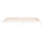 vidaXL Cadre de lit à LED sans matelas blanc 135x190 cm bois massif