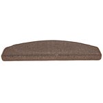 vidaXL Tapis d'escalier 15 Pièces Marron café 65 x 24 x 4 cm