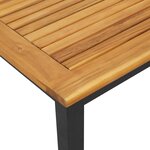 vidaXL Chaise longue noire 200x55x35 cm en bois d'acacia massif