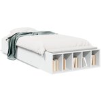 vidaXL Cadre de lit blanc 75x190 cm bois d'ingénierie