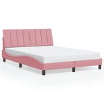 vidaXL Cadre de lit sans matelas rose 140x200 cm velours