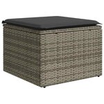vidaXL Salon de jardin 8 Pièces avec coussins gris clair résine tressée