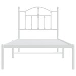 vidaXL Cadre de lit métal avec tête de lit blanc 90x190 cm