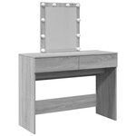 vidaXL Coiffeuse avec LED sonoma gris 100x40x130 cm