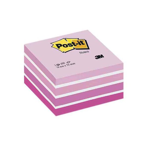 Bloc cube 450 F rose pastel 76 x 76 mm POST-IT