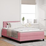 Lit à ressorts vidaXL avec matelas rose 120x200 cm en velours