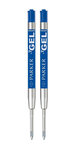 PARKER recharge bille gel  pointe moyenne  bleue  blister X 2