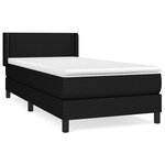 vidaXL Sommier à lattes de lit avec matelas Noir 100x200 cm Tissu