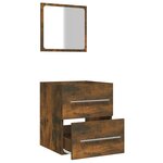 vidaXL Armoire de salle de bain avec miroir Chêne fumé 41x38 5x48 cm